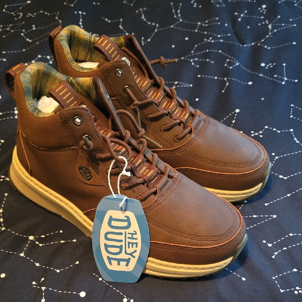 Hey Dude Men's Brown Chukka Boots with Cream Sole